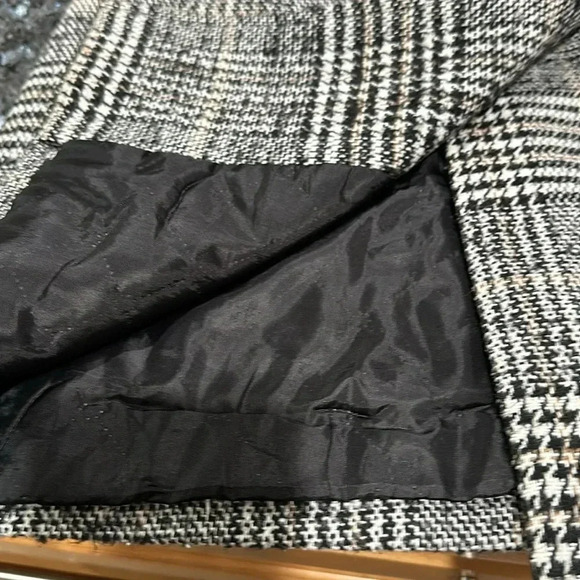 Ladies Double breasted Coat Black/White Button up - Picture 5 of 8